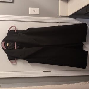 Zara Woman Open Front Longline Sleeveless Black Jacket Vest Size Medium